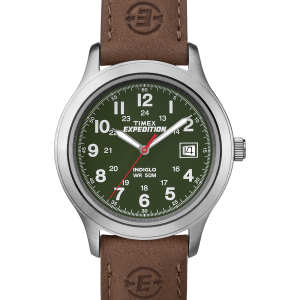 Expedition Metal Field 39mm Leather Strap Watch