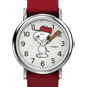 Peanuts&reg; x Timex Snoopy 38mm Fabric Strap Watch