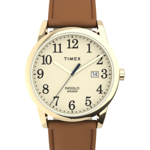 Easy Reader® Color Pop 38mm Leather Strap Watch