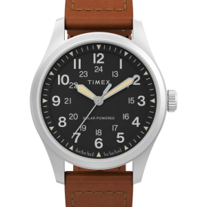 Expedition Field Post Solar 36mm Eco-Friendly Leather Strap Watch