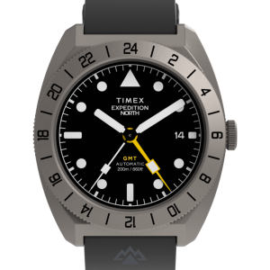 Expedition&reg; Pioneer Titanium Automatic GMT 41mm Silicone Strap Watch