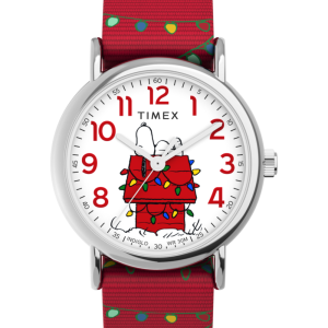 Peanuts® x Timex Weekender Holiday 38mm Fabric Strap Watch