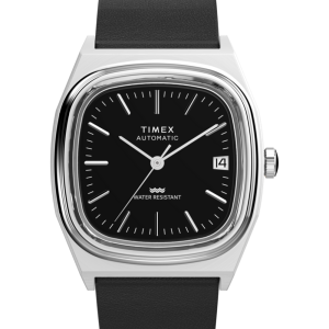 Timex&reg; Automatic 1983 E Line 34mm Leather Strap Watch