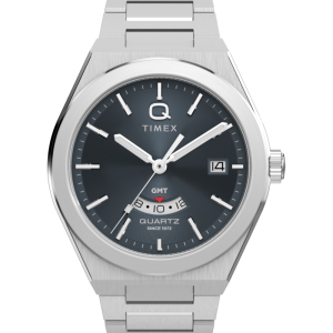 Q Timex&reg; Continental GMT 39mm Stainless Steel Bracelet Watch