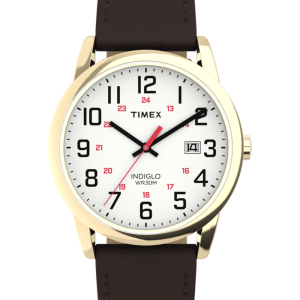 Easy Reader® Classic 38mm Leather Strap Watch