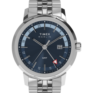 Marlin&reg; Quartz GMT 40mm Stainless Steel Bracelet Watch