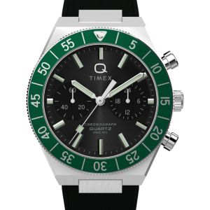 Q Timex Continental Chronograph 40mm Synthetic Rubber Strap Watch