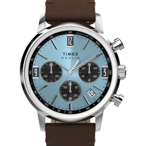 Marlin® Chronograph Tachymeter 40mm Leather Strap Watch