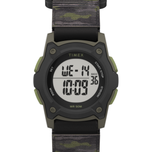 TIMEX TIME MACHINES&reg; 35mm Green/Brown Camo Fast Wrap&reg; Kids Digital Watch